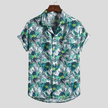 Men's Short Sleeve Floral Shirt Beach Shirt